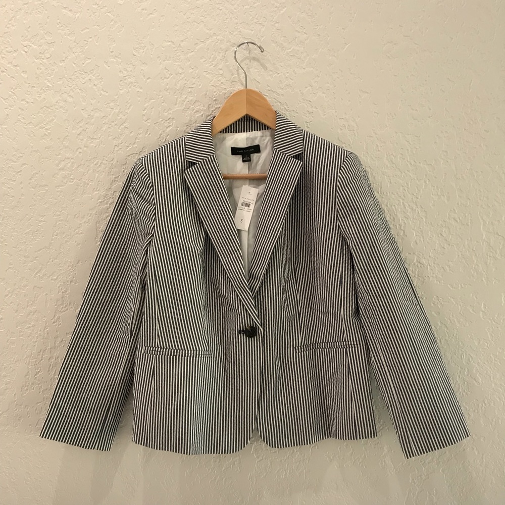 Ann Taylor Pinstripe Work Blazer